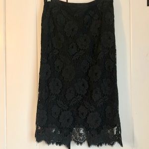 J. Crew black lace skirt.